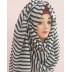 Black and White Striped Hijab